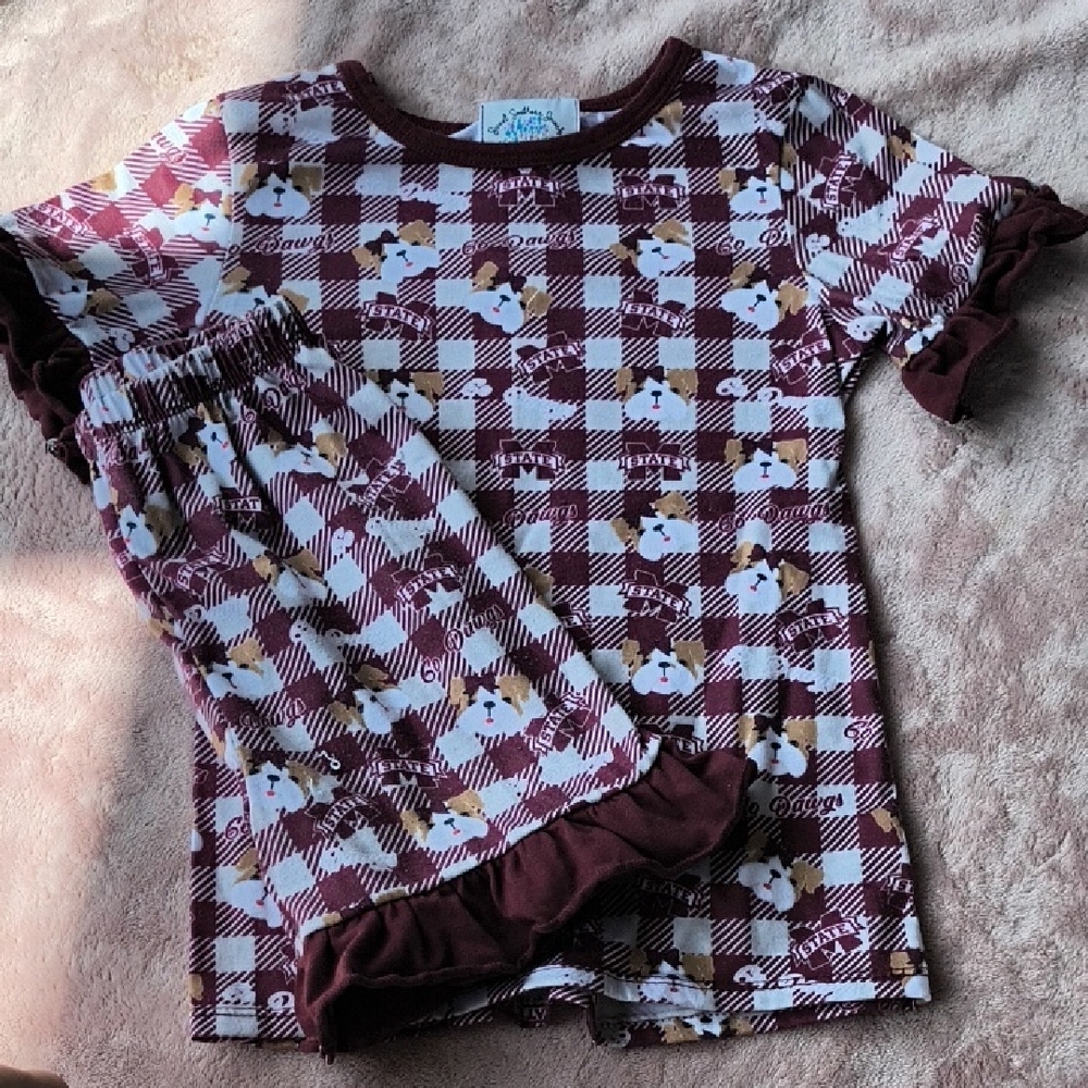 Plaid Ruffle Pajama Set